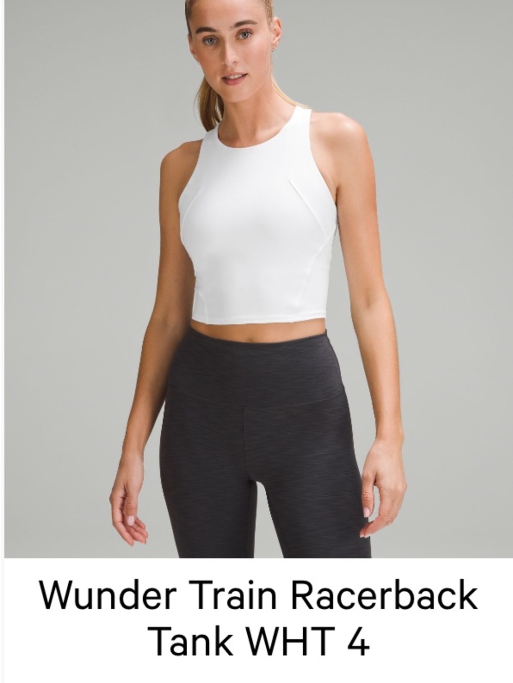 lululemon athletica White Racerback Wunder Train Tank